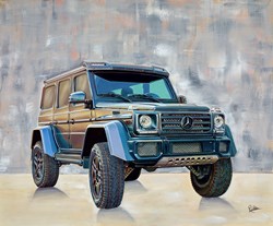 2022 Mercedes G-Wagon by Roz Wilson - Original Painting on Stretched Canvas sized 36x30 inches. Available from Whitewall Galleries